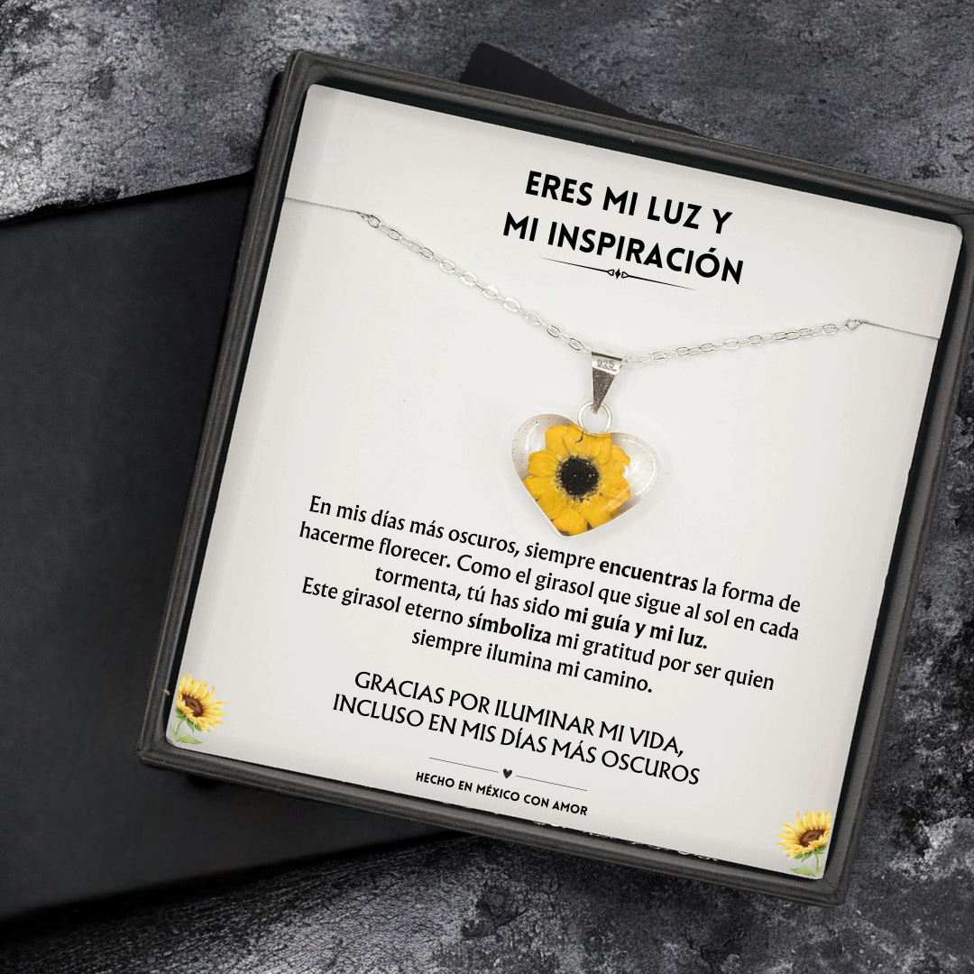 Collar de Girasol Eterno: Eres mi luz y mi inspiración