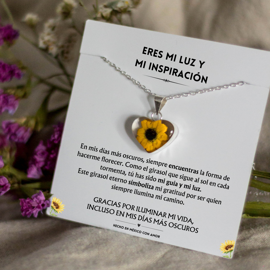 Collar de Girasol Eterno: Eres mi luz y mi inspiración