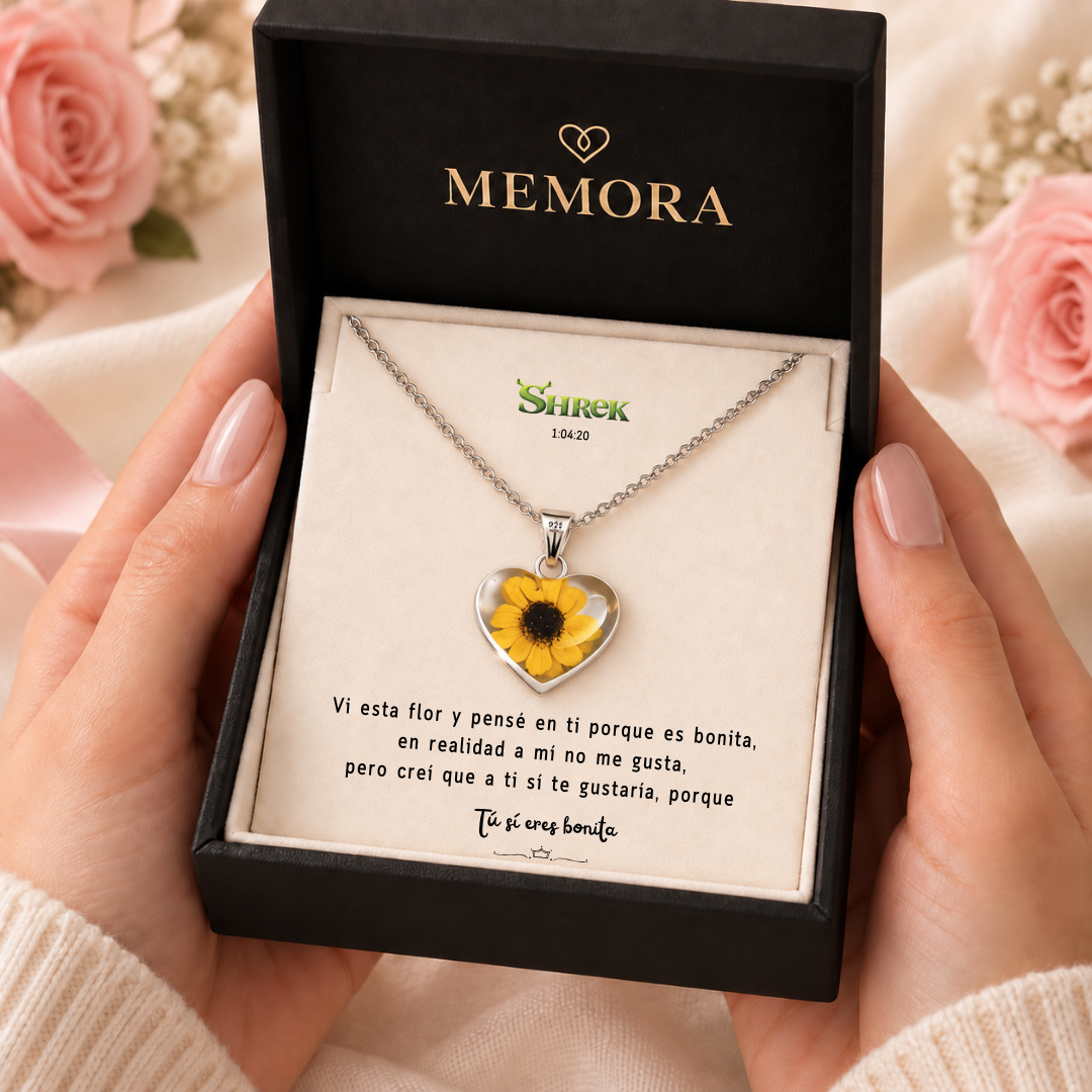 Collar de Girasol Encapsulado: Un regalo Inspirado en Shrek
