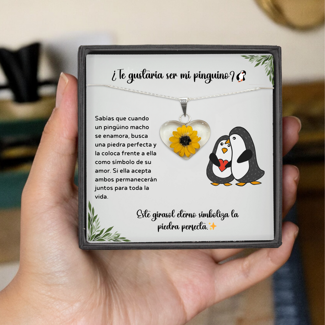 Collar de Girasol Eterno: Un Símbolo de Amor Pingüino