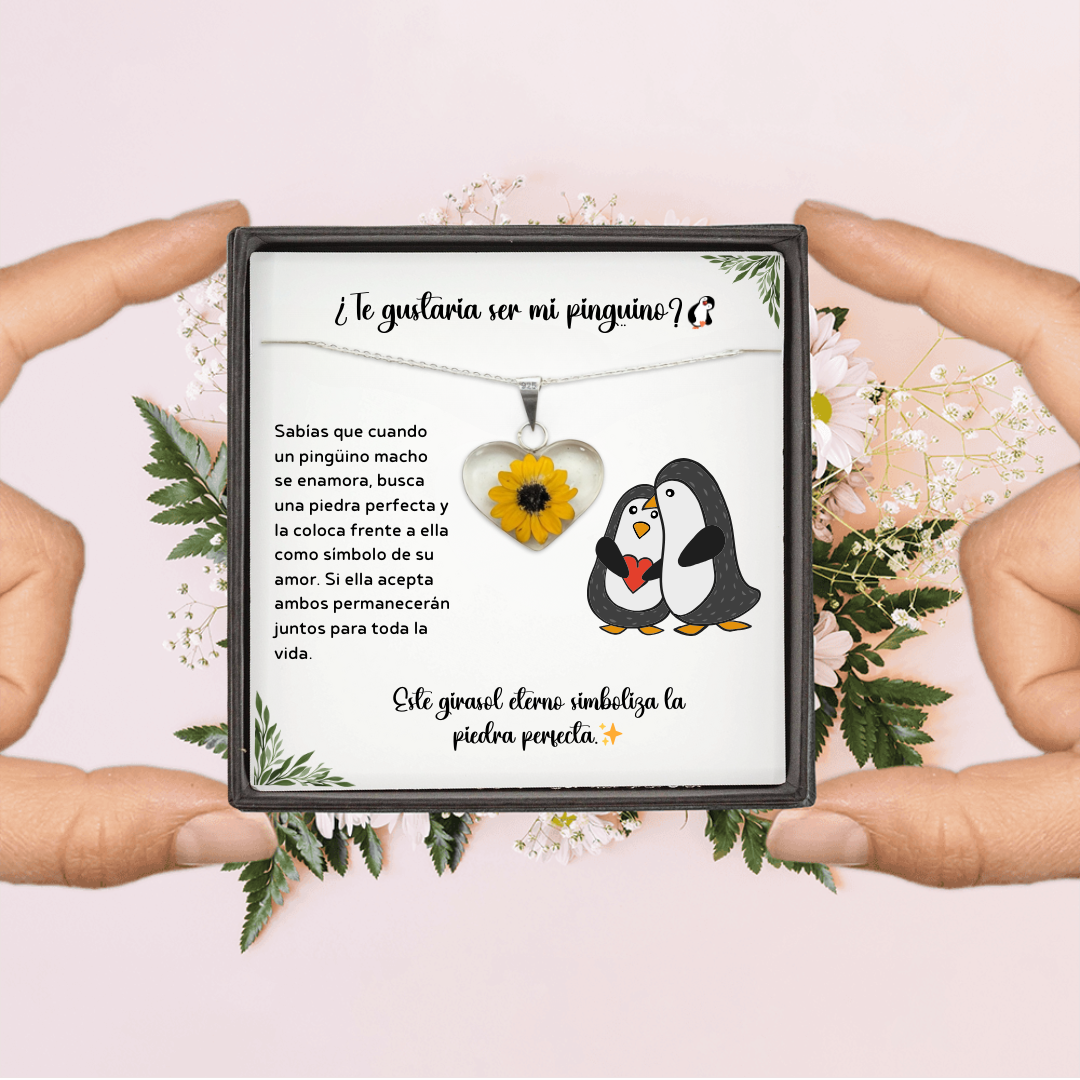 Collar de Girasol Eterno: Un Símbolo de Amor Pingüino