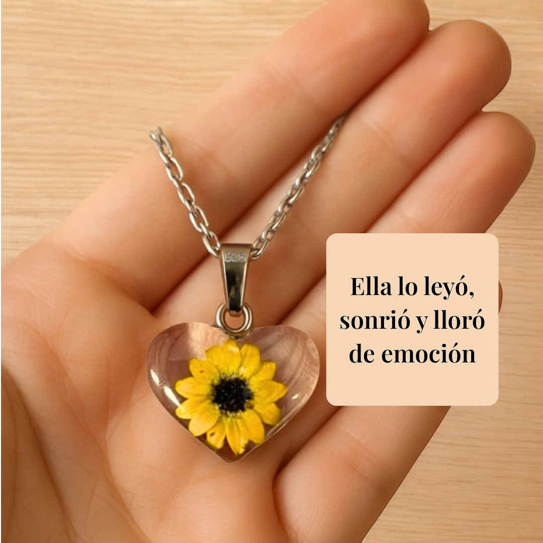 Collar tú sí eres bonita, girasol eterno